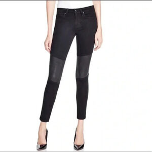 Joe's Jeans Black Jeans with Leather Knees Size 27